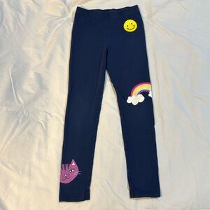 Carter's navy leggings with Cat, rainbow, smiley graphics, sz 8